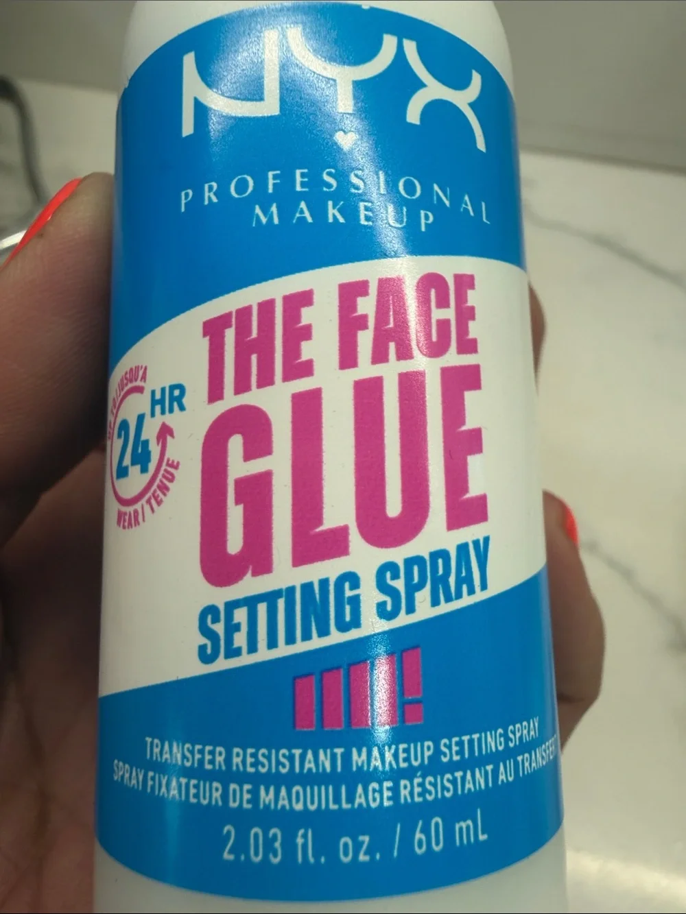 NYX The Face Glue Setting Spray — Pink & Blue Bottle